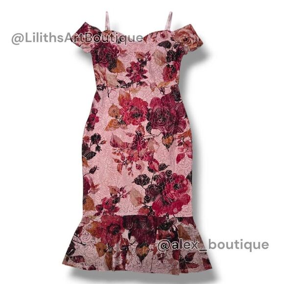 Siena Off The Shoulder Floral Lace Midi Dress(C043)-Size 10 for Women - Picture 7 of 11